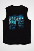 Unisex Unisex Kara Şövalye (The Dark Knight) Baskılı Siyah Kolsuz Tişört