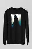 Unisex V for Vendetta Baskılı Siyah Sweatshirt