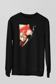 Unisex V for Vendetta Baskılı Siyah Sweatshirt