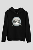 Unisex Whiplash Baskılı Siyah Kapüşonlu Sweatshirt