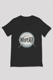 Unisex Whiplash Baskılı Siyah V Yaka Tshirt