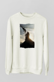 Unisex World War Z Baskılı Beyaz Sweatshirt