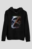Unisex X-Men Apocalypse Baskılı Siyah Kapüşonlu Sweatshirt