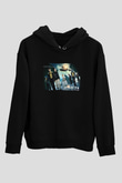 Unisex X-Men Birinci Sınıf Baskılı Siyah Kapüşonlu Sweatshirt