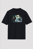 Unisex X-Men Birinci Sınıf Baskılı Siyah Oversize Tshirt