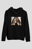 Unisex X-Men Days of Future Past Baskılı Siyah Kapüşonlu Sweatshirt