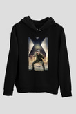 Unisex X-Men Days of Future Past Baskılı Siyah Kapüşonlu Sweatshirt