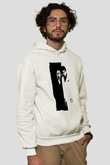 Unisex Yaralı Yüz (Scarface) Baskılı Beyaz Kapüşonlu Sweatshirt