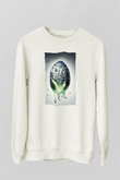 Unisex Yaratık - Alien Baskılı Beyaz Sweatshirt