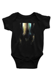 Unisex Yaratık (Alien) Baskılı Siyah Bebek Body - Zıbın