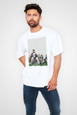 Unisex Yedi Samuray (Seven Samurai) Baskılı Beyaz Oversize Tişört