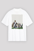 Unisex Yedi Samuray (Seven Samurai) Baskılı Beyaz Oversize Tişört