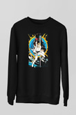 Unisex Yıldız Savaşları (Star Wars) Baskılı Siyah Sweatshirt