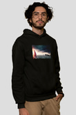 Unisex Yıldızlararası (Interstellar) Baskılı Siyah Unisex Kapüşonlu Sweatshirt