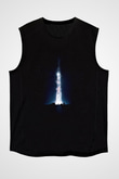 Unisex Yıldızlararası (Interstellar) Baskılı Siyah Kolsuz Tshirt