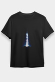 Unisex Yıldızlararası (Interstellar) Baskılı Siyah Tshirt