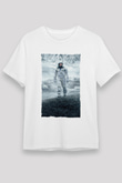 Unisex Yıldızlararası (Interstellar) Baskılı Beyaz Tişört