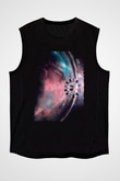 Unisex Yıldızlararası (Interstellar) Baskılı Siyah Kolsuz T-shirt