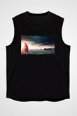 Unisex Yıldızlararası (Interstellar) Baskılı Siyah Unisex Kolsuz Tshirt
