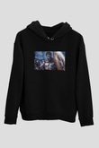 Unisex Yüzbaşı Artemis (Captain) Baskılı Siyah Kapüşonlu Sweatshirt