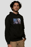 Unisex Yüzbaşı Artemis (Captain) Baskılı Siyah Kapüşonlu Sweatshirt
