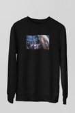 Unisex Yüzbaşı Artemis (Captain) Baskılı Siyah Sweatshirt