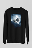 Unisex Yüzüklerin Efendisi İki Kule (The Lord of the Rings The Two Towers) Baskılı Siyah Sweatshirt