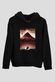 Unisex Yüzüklerin Efendisi Kralın Dönüşü (The Lord of the Rings The Return of the King) Baskılı Siyah Unisex Kapüşonlu Sweatshirt