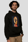 Unisex Yüzüklerin Efendisi (The Lord of the Rings) Baskılı Siyah Kapüşonlu Sweatshirt