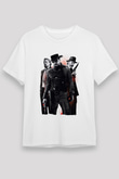 Unisex Zincirsiz - Django Unchained Baskılı Beyaz Tişört