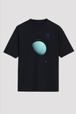 Uranüs Fotoğraf Baskılı Unisex Oversize Tişört - Tshirt