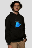 Uranüs Siyah Unisex Hoodie