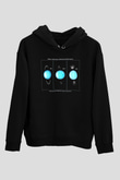 Uranüs Siyah Unisex Hoodie