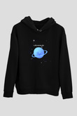 Uranüs Siyah Unisex Hoodie
