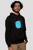 Uranüs Siyah Unisex Hoodie