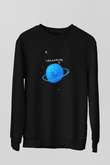 Uranüs Siyah Unisex Sweatshirt