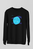 Uranüs Siyah Unisex Sweatshirt