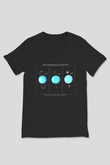 Uranüs Siyah Unisex V Yaka Tişört T-Shirt