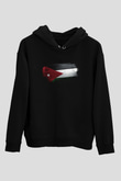Ürdün Bayrağı Baskılı Unisex Siyah Kapüşonlu Sweatshirt