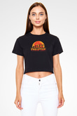 Ürpertici Evrim Baskılı Crop Top Kadın Tİşört - Tshirt