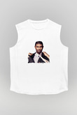 Usher  Baskılı Unisex Beyaz Kolsuz Tişört