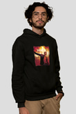 Usher  Baskılı Unisex Siyah Hoodie