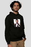 Usher  Baskılı Unisex Siyah Hoodie