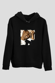 Usher  Baskılı Unisex Siyah Hoodie