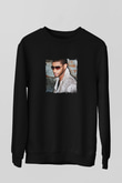 Usher  Baskılı Unisex Siyah Sweatshirt