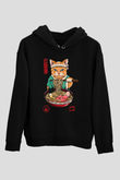 Uzakdoğulu KediSiyah  Unisex Hoodie