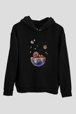 Uzayda GüneşlenmekSiyah  Unisex Hoodie