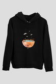 Uzayda Havuz KeyfiSiyah  Unisex Hoodie