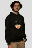 Uzayda Havuz KeyfiSiyah  Unisex Hoodie