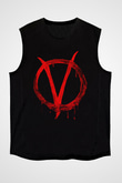Vendetta Siyah Unisex Kolsuz Tişört